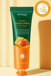3x Bioaqua Manuka Honey Moisturizing Hand Cream, with Vitamin E - 30 gram tubes - Picture 1 of 2