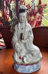 Antique Chinese Porcelain Goddess Guan Yin 11" Tall - Picture 1 of 8