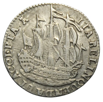 1766 Países Bajos 6 stuiver "Scheepjesschelling" barco holandés galeón, en muy buen estado/excelente Foto 1 de 2