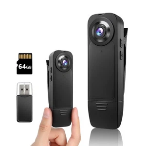 Mini cámara corporal mejorada Kaysunlink 1080P cámara corporal de policía 64 GB de memoria - Imagen 1 de 5