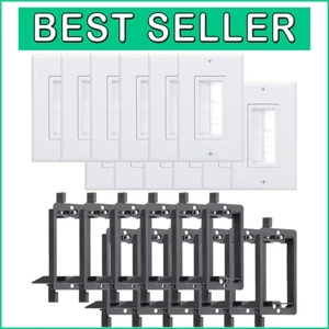 Decora Low Voltage Cable Wall Plate Set - 12 Pack for Home Theater Installations - Afbeelding 1 van 8