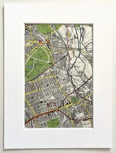 Vintage c. 1950 London Map - Mounted - STRATFORD, HACKNEY, BOW 16 - Picture 1 of 1