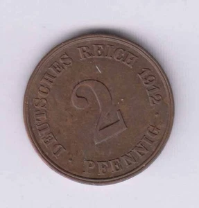 GERMANY DEUTSCHLAND 2 Pfennig 1912J (AH494) - Picture 1 of 2