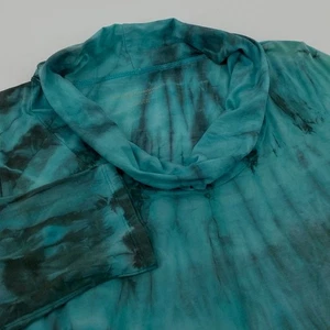 Soft Surroundings Turquoise Tie Dye Cowl Neck Tunic Top Petite Small Super Soft - Picture 1 of 7