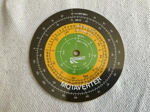 Calculadora de consumo de combustible vintage coleccionable Motoquip “Motaverter” - Imagen 1 de 4