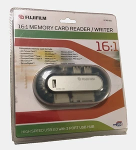 Fujifilm DCR2-161 USB 16:1 Memory Card Reader Writer ISB 2.0 W/ 3 Port Hub New - Picture 1 of 2