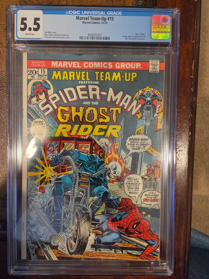 Marvel Team-Up #15 1973 CGC 5.5 WHITE Ghost Rider Origin and 1st app Orb MCU KEY - Image 1 of 1