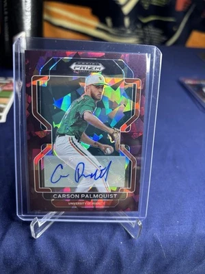 2022 Panini Prizm Draft Picks Carson Palmquist Auto Purple ICE  #’d /12 PDP88 - Image 1 of 2