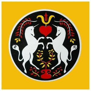 PA Dutch Hex # 15 Heart Unicorn 10 DMC Colors Counted Cross Stitch Pattern - Picture 1 of 4