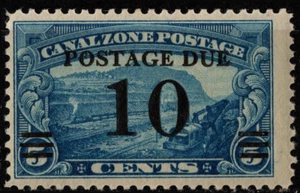 Canal Zone Stamp Scott #J24 Mint LH F-VF - 10 Cents Blue Surcharged Postage Due - Picture 1 of 1