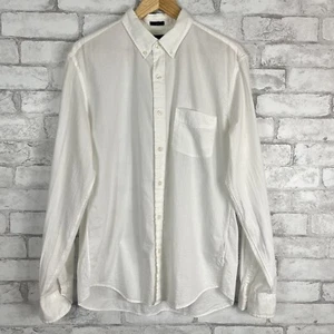 J.CREW NWD 100% Cotton Men's White Slim Seersucker Striped Shirt LARGE 45842 - Imagen 1 de 9
