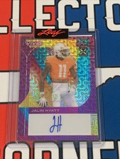 2023 Leaf Vivid Jalin Hyatt 1/1 Proof RC Purple Mojo TN Vols, NY Giants