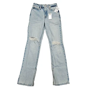 Good American Jeans Damen 0/25 Good Boy zerrissenes Knie gerades Bein GB062T - neu mit Etikett - Bild 1 von 16