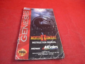 Mortal Kombat II Sega Genesis Instruction Manual Booklet ONLY #Y *damaged* - Picture 1 of 4