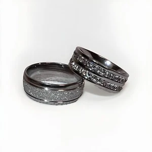 Magnifique ensemble bague homme mode strass mariage cadeau hip hop - Photo 1/3