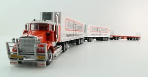 Highway Replicas Kenworth SAR Road Train + Flattop Trailer Brambles Manford 1:64 - Picture 1 of 4
