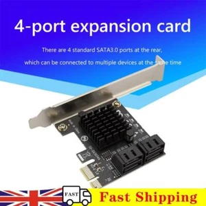 4 Port SATA III to PCIe PCI Express 3.0 X1 6Gbps Expansion Card Adapters for HDD - Afbeelding 1 van 7