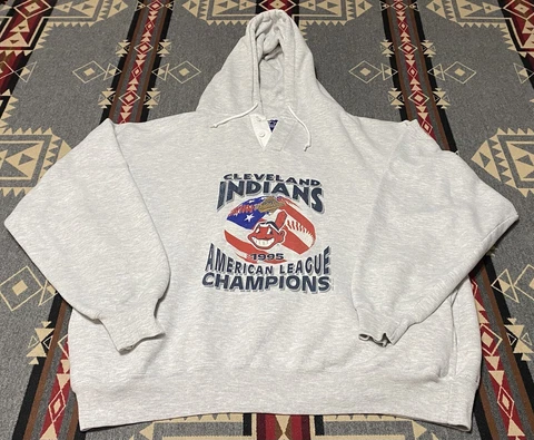 Starter 1995 CLEVELAND INDIANS GUARDIANS AL Champions HOODIE XL Vtg T42 Cover