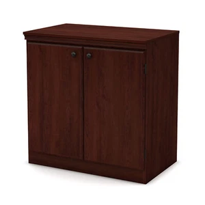 South Shore Morgan Small 2-Door Storage Cabinet Royal Cherry Brown - Picture 1 of 4