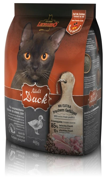 Katzen Trockenfutter - Adult Duck mit Ente & Reis 400g - Leonardo Katzenfutter - Bild 1 von 1