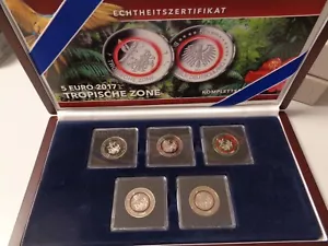 DEUTSCHLAND 2017 ADFGJ - Alle 5 x 5 Euro Polymerring in PP - TROPISCHE ZONE - Bild 1 von 4