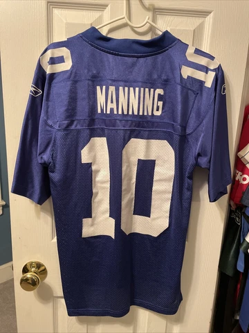 Eli Manning New York Giants Football Reebok men’s blue jersey size small Cover