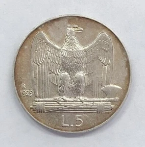 vitt. em. III° 1900-1943 5 lire aquilotto 1929 2 rosett e.1708 - Picture 1 of 2