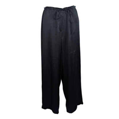 Linda Allard Ellen Tracy 20 2X Negro Seda Satén Pantalones Pierna Ancha Noche Pijama Foto 1 de 4