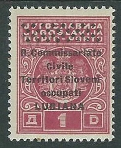 1941 LUBIANA SEGNATASSE 1 D SASSONE N. 7 MH * - M60-3 - Picture 1 of 1