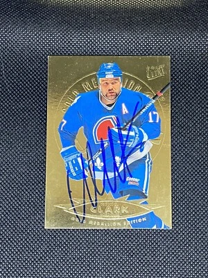 Wendel Clark 1995-96 Fleer Ultra Gold Medallion #129 Nordiques Signed Auto Card - Image 1 of 3
