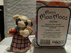 MARY'S MOO MOOS SEPTEMBER "MAKING THE GRADE" FIGURINE VTG 1996 ENESCO with BOX - Picture 1 of 4