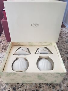 Lenox Great Giftables Carved Tea Light Lamp w/Shade - Gold Trim - Set of 2