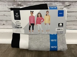 New Members Mark Size 10/12 Girls Leggings 3-pack Neutral Colors - Picture 1 of 2