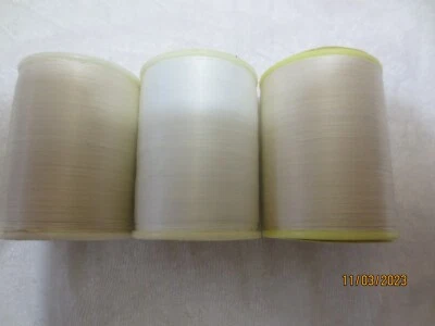 Lot Of 3 J&P Coats Super Sheen Quilting Cotton Thread 250 Yards White & 2 Ivory - Image 1 of 2