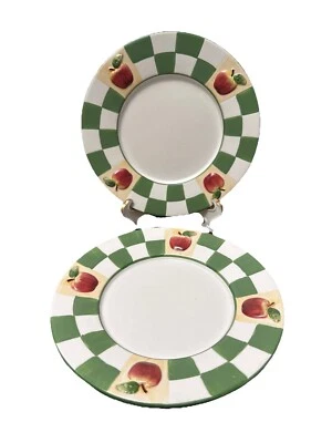 Juego De Colección Vela Yankee Manzana Cuadros Plato Cerámica Granja Casa de Campo Foto 1 de 4