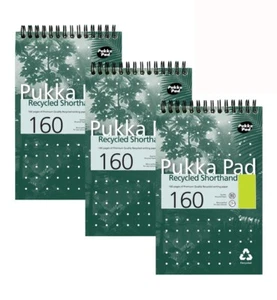 NEW!!! Pukka Pad Recycled Lined 80gsm Reporters Shorthand Notebook- Pack of 3 ♻️ - Picture 1 of 2