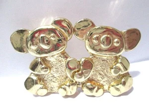 GOLD TONE DETAILED TWO PIECE METAL KOALA BEAR BELT BUCKLE 1980'S FASHION - Picture 1 of 4