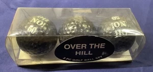 OVER THE HILL "OH NO! 50" NOVELTY GOLF BALL 3 PIECE SET NEW IN PACKAGING BLACK - Picture 1 of 2
