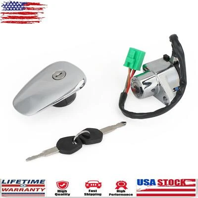 Fuel Gas Cap Ignition Switch Lock Set For Suzuki Intruder VS 700 750 800 1400 YU - Image 1 of 4
