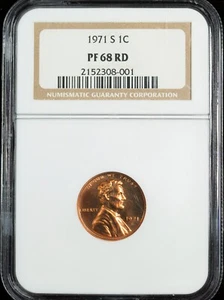 1971 S NGC PF 68 RD Proof Lincoln Cent 1C Item#J10120 - Picture 1 of 3