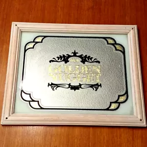 Golden Nugget Hotel Casino Las Vegas Framed Advertising Bar Mirror 13"x16" - Picture 1 of 8