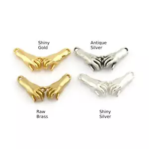 Ciondolo Connettore Mani Ciondoli Ottone Razzo, Argento Lucido-Oro, 30x15mm 1748 - Foto 1 di 3