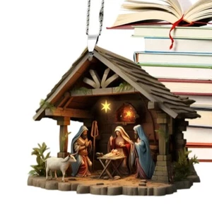 Belén de Navidad Adornos Árbol de Navidad Decoración 2D Interior Regalo - Imagen 1 de 2