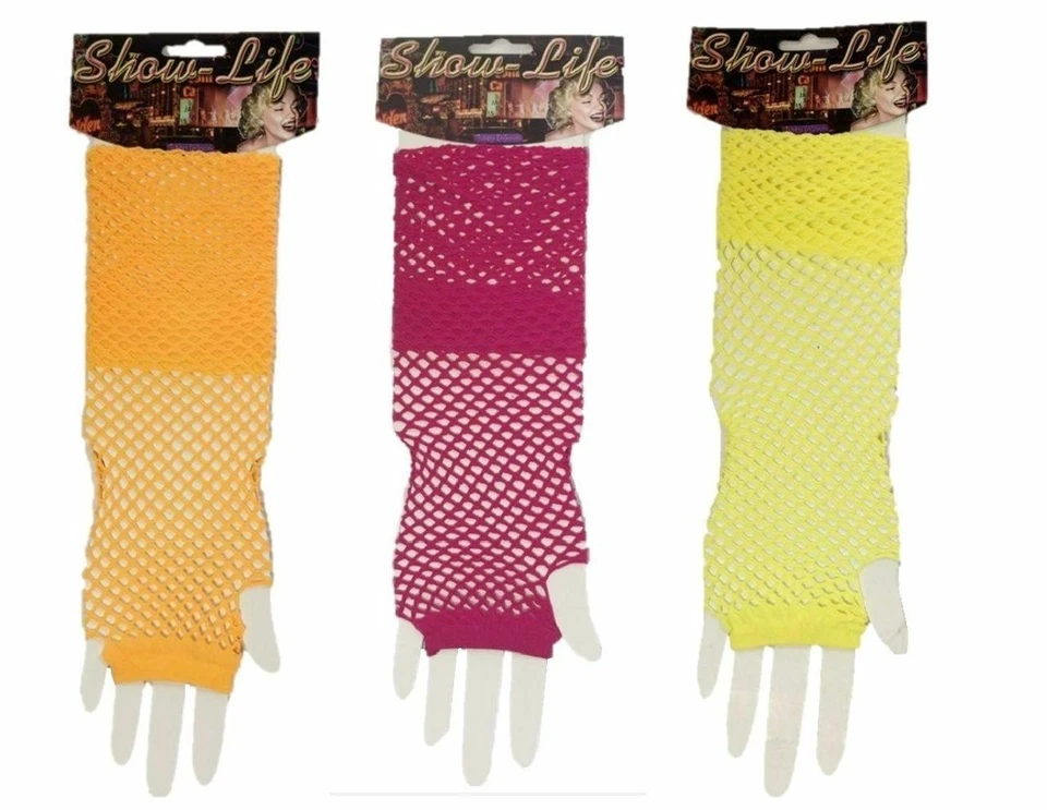 Guantes Años 80 Surtido Color Hasta el Codo Red Sin Dedos Disfraz Guantes Foto 1 de 1