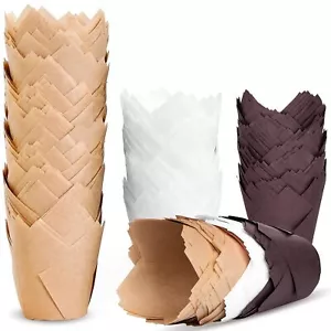 200 Pcs Tulip Cupcake Liners Greaseproof Muffin Wrappers for Wedding Birthday - Picture 1 of 6