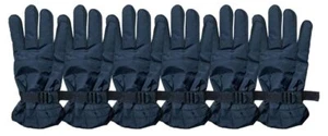 6 Pairs of Mens Winter Fleece Lined Heavy Duty Winter Ski Gloves, Rubber Gripper - Picture 1 of 8
