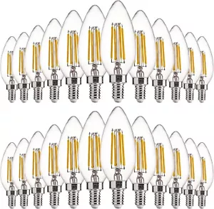 Soft White Dimmable LED Bulbs 24 Count - Perfect for Chandelier Lighting - Picture 1 of 8