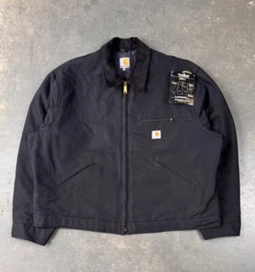 Carhartt JOO1 BLK Detroit NWT Workwear Jacket Coat Men’s 2XL Blanket Lined - Picture 1 of 12