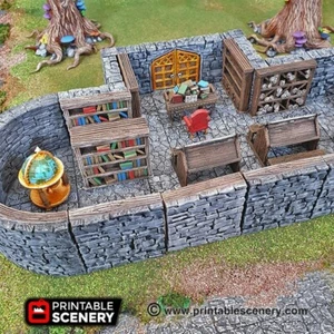 Terreno de juego - Muebles de biblioteca - Warhammer DnD Pathfinder LOTR Rollos antiguos - Imagen 1 de 7