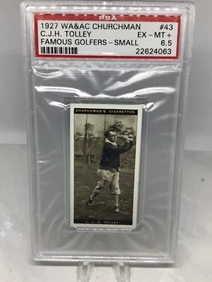 1927 Churchman Famous Golfers Small #43 Cyril Tolley PSA 6.5 - Image 1 of 2